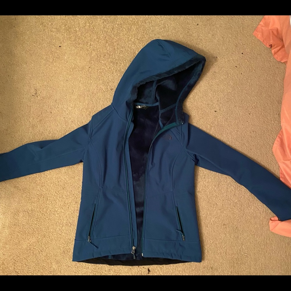 North face fleece blue jacket